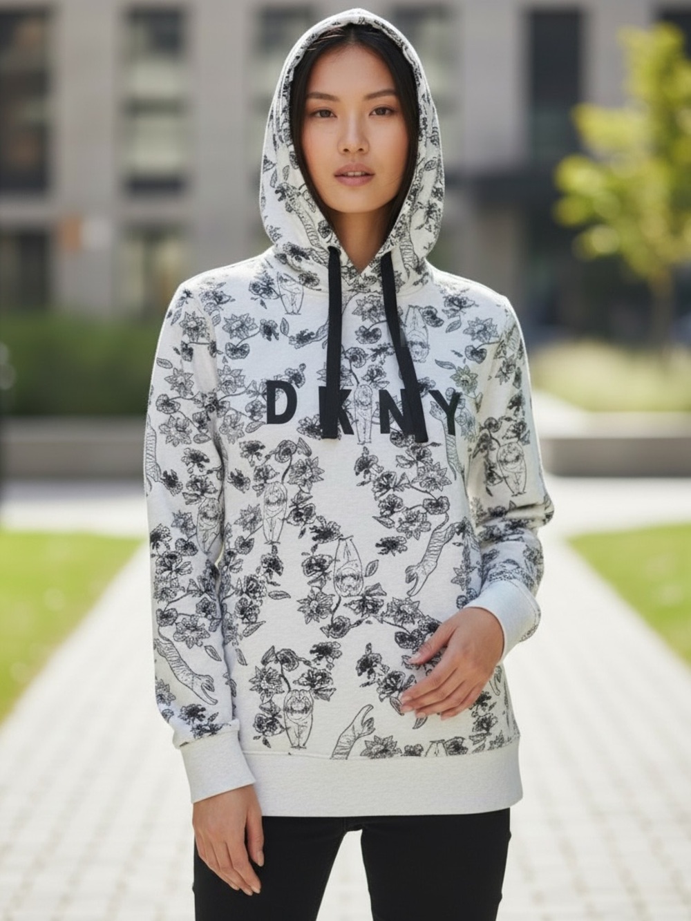 DKNY tiger floral hoodie